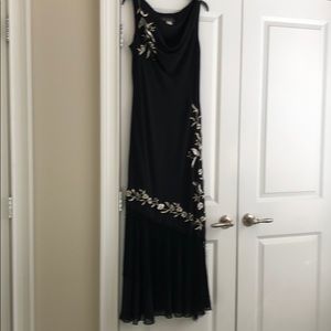 ALEX Long Black dress with embroidery